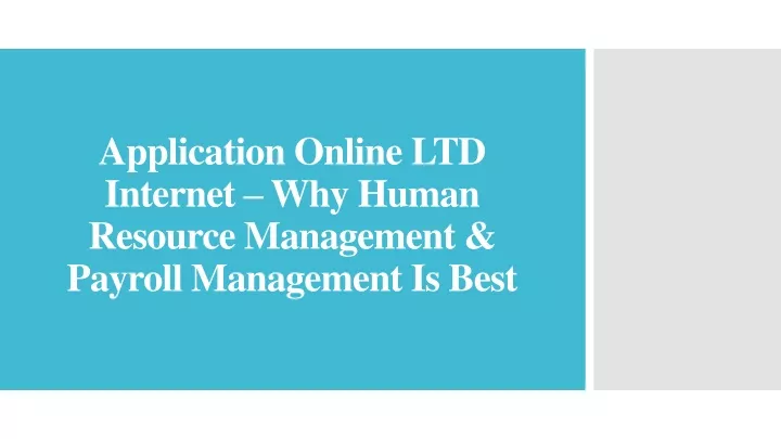 application online ltd internet why human resource management payroll management is best