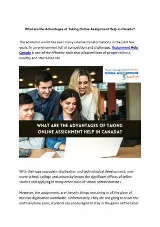 What are the Advantages of Taking Online Assignment Help in Canada