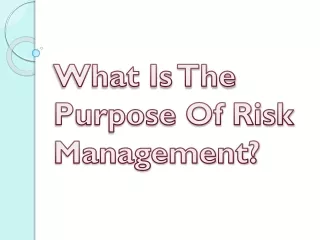 what is the purpose of risk management