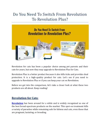 do you need to switch from revolution