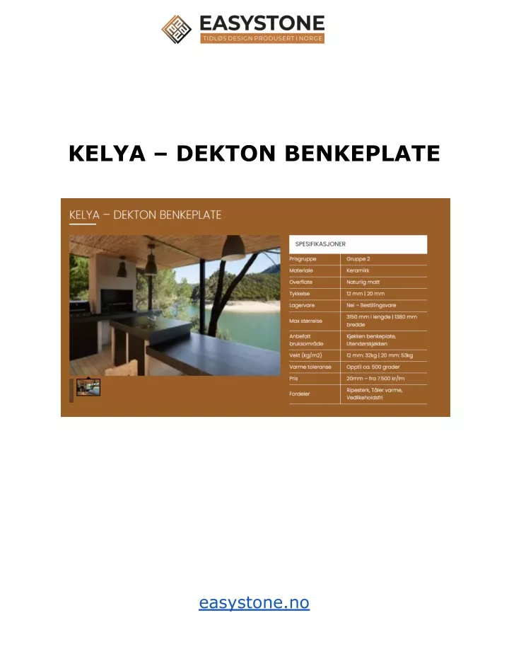 kelya dekton benkeplate