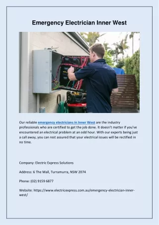 Emergency Electrician Inner West