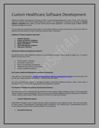 custom healthcare software development