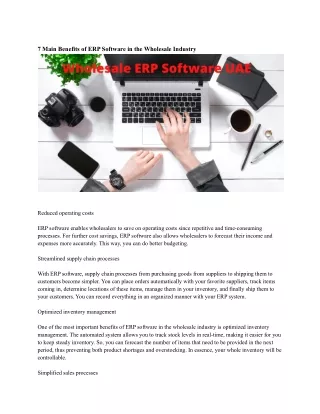 7 main benefits of erp software in the wholesale