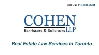 Cohen Law - About Real Estate Law