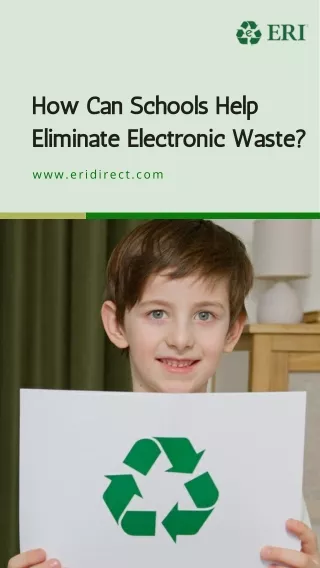 How Can Schools Help  Eliminate Electronic Waste?