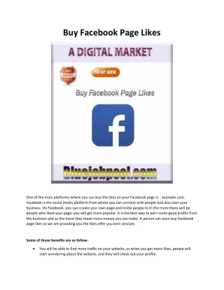 Buy Facebook Page Likes