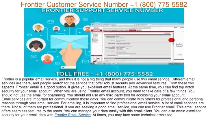 frontier customer service number 1 800 775 5582