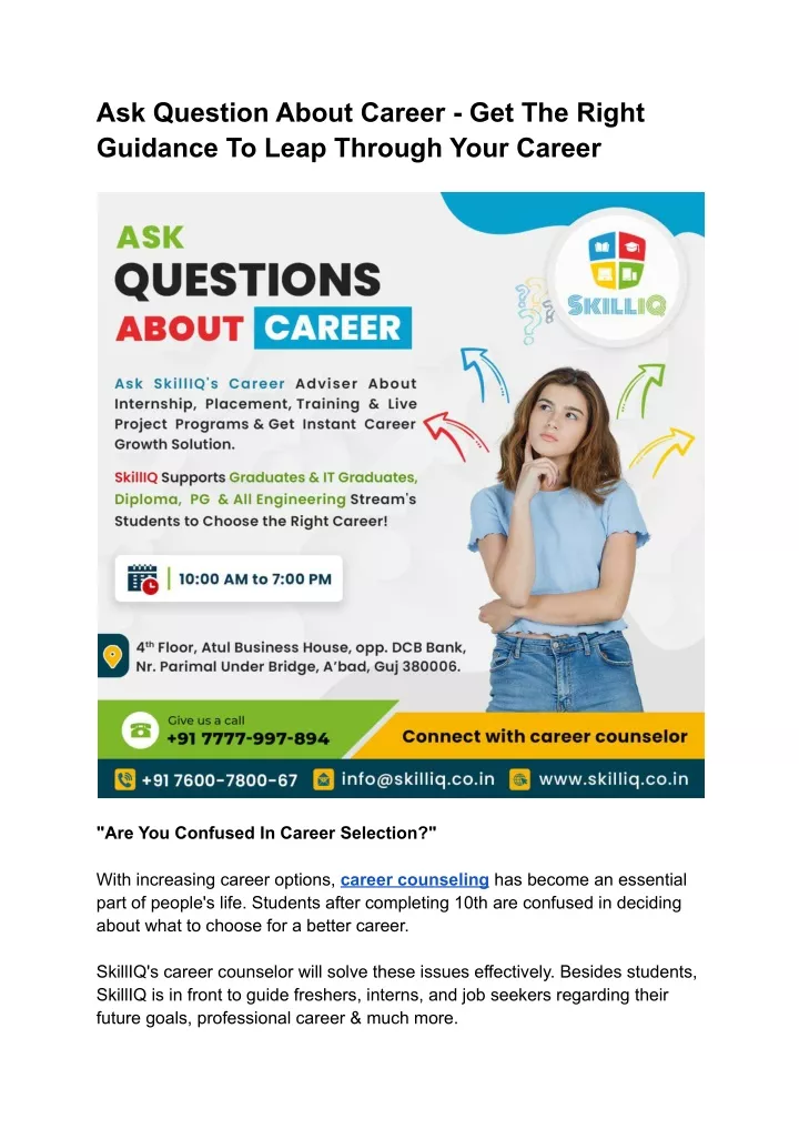 ask question about career get the right guidance