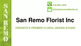 San Remo Florist Inc - High End Floral Arrangements For Corporate Events