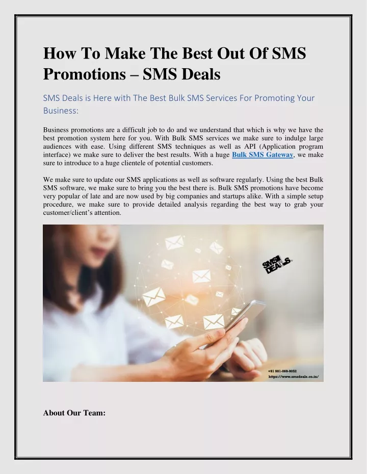 how to make the best out of sms promotions