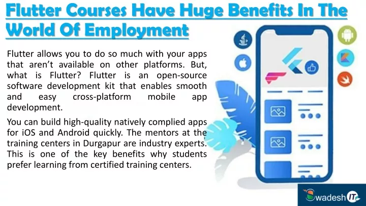 flutter courses have huge benefits in the world of employment