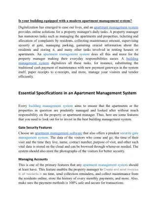 Is your building equipped with a modern apartment management system