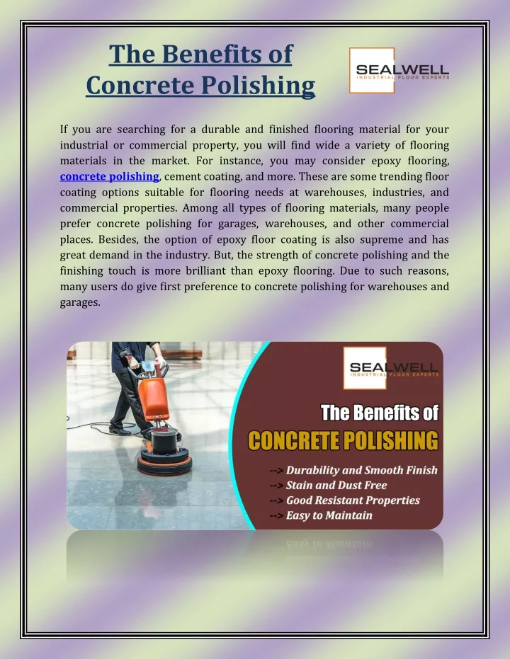 the benefits of concrete polishing