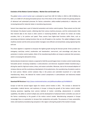 evolution of the motion control industry market