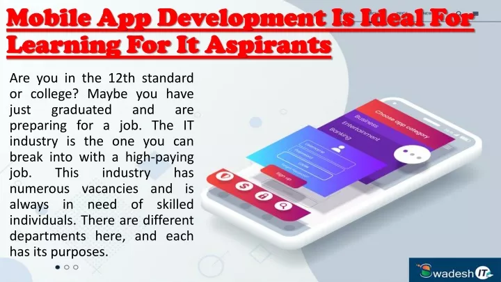 mobile app development is ideal for learning for it aspirants