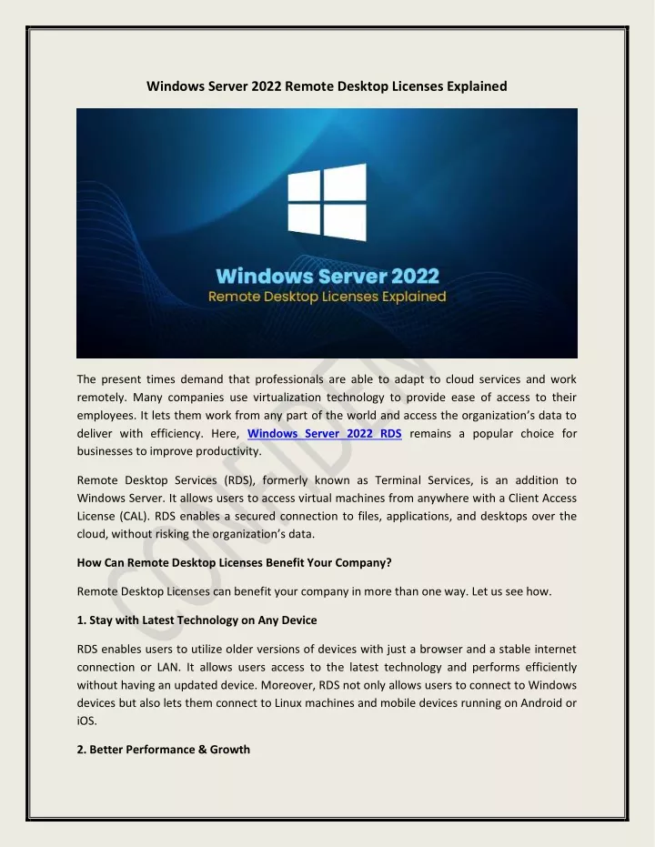 windows server 2022 remote desktop licenses