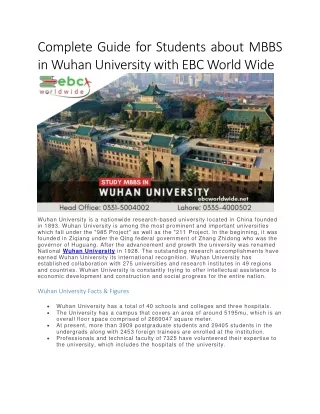 complete guide for students about mbbs in wuhan