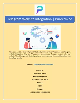 Telegram Website Integration | Purecrm.co