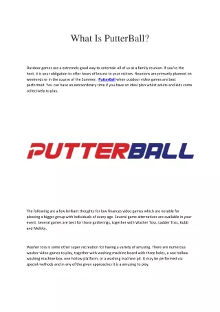 What Is PutterBall?