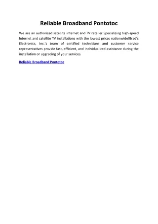 reliable broadband pontotoc