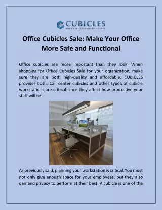 Office Cubicles Sale: Make Your Office More Safe and Functional