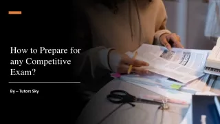 how to prepare for any competitive exam