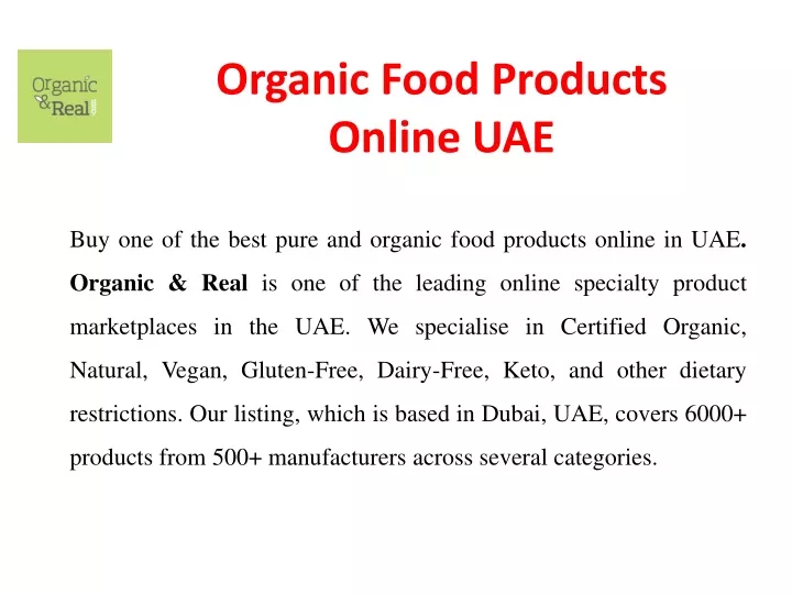 organic food products online uae