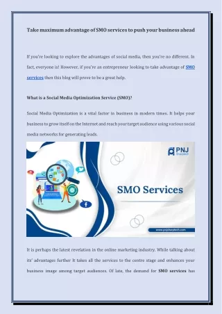 Take maximum advantage of SMO services to push your business ahead