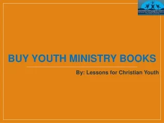 Want to Buy Youth Ministry Books