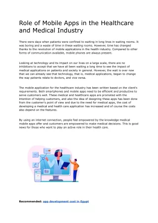 role of mobile apps in the healthcare and medical