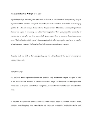 five essential points of writing a good essay