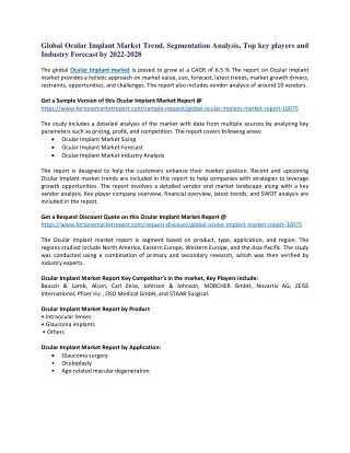 Ocular Implant Market  forecast