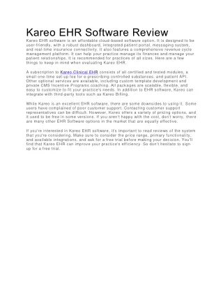 kareo ehr software review kareo ehr software