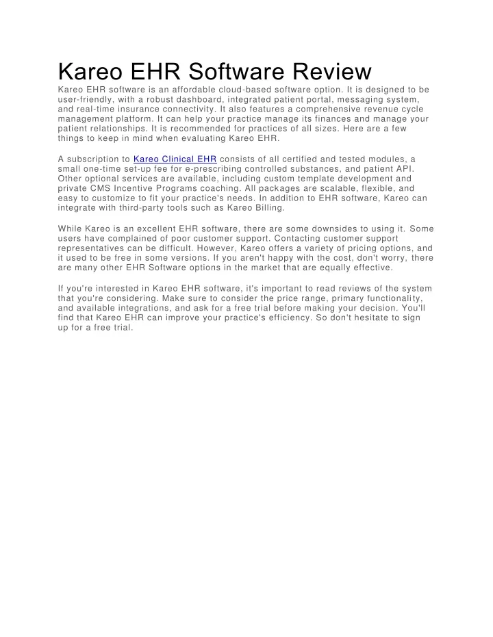 kareo ehr software review kareo ehr software