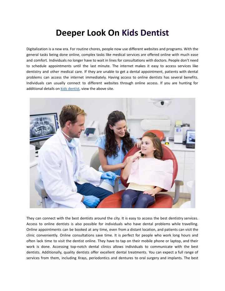 deeper look on kids dentist
