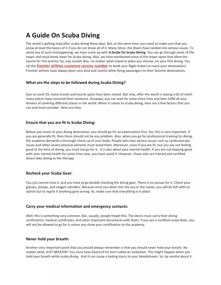 a guide on scuba diving