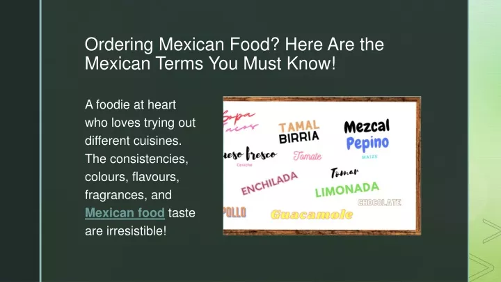 ordering mexican food here are the mexican terms you must know