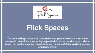 Coworking Space in Bangalore - Flick Spaces
