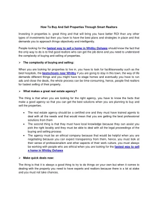 how to buy and sell properties through smart