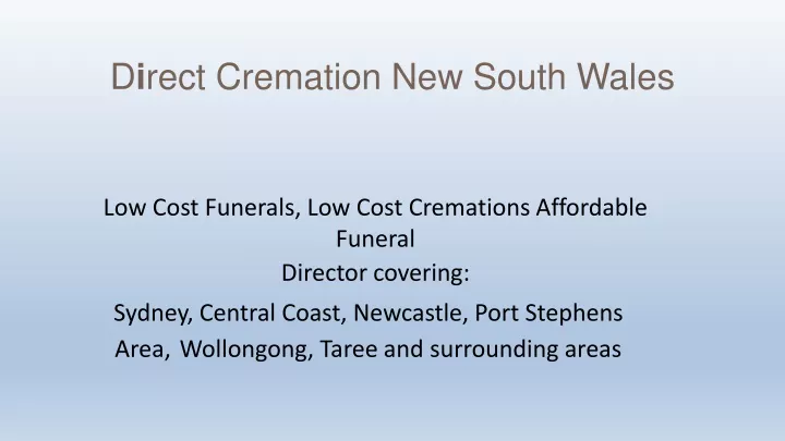 d i rect cremation new south wales