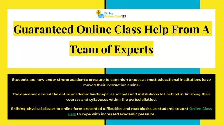 guaranteed online class help from a team of experts