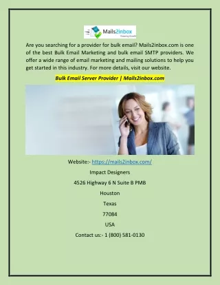 Bulk Email Server Provider | Mails2inbox.com