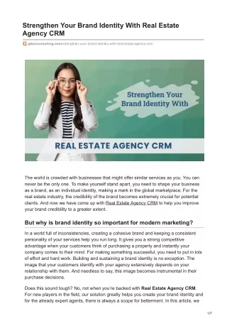 Strengthen Your Brand Identity With Real Estate Agency CRM