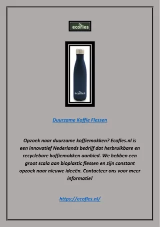 Duurzame Koffiemokken | Ecofles.nl