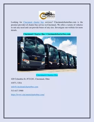 Cincinnati Charter Bus | Cincinnaticharterbus.com