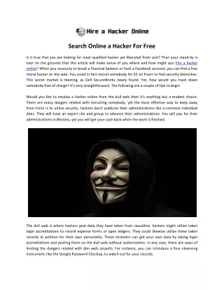 Search Online a Hacker For Free