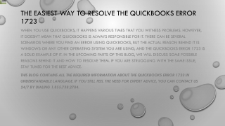 the easiest way to resolve the quickbooks error 1723