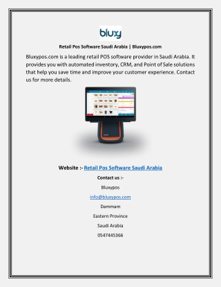 Retail Pos Software Saudi Arabia Bluxyposcom