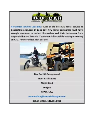 Atv Rental Services Coos Bay | Boxcarhilloregon.com